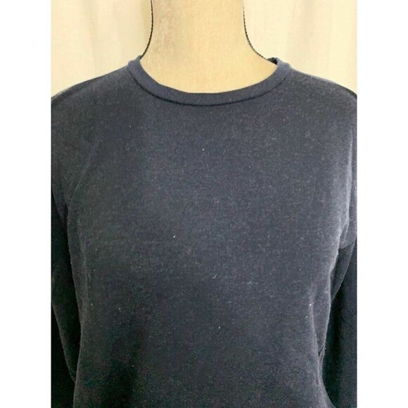 Zara Womens Solid Navy Blue Long Sleeve Sweater Top Crew Neck Small - Picture 2 of 6